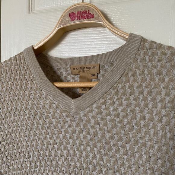 Tricots St Raphael Collection Gold V-Neck Sweater Golf Resort Silk Men's 2XL NWT - Picture 1 of 7